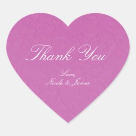 プリンセスベリーピンクフェアリー物語ダマスウェディング ハートシール