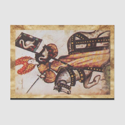 プリンセスペンテシレイアとしての中世の騎士ヘラルド 薄葉紙 (正面)