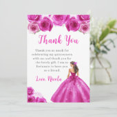 プリンセスホットピンクドレスキンセアニェラありがとう サンキューカード (スタンド正面)