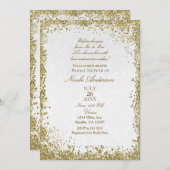 プリンセスホワイトダマスクストーリーブックブライダルシャワー 招待状 (正面/裏面)