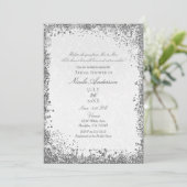 プリンセスホワイトダマスクストーリーブックブライダルシャワー 招待状 (スタンド正面)