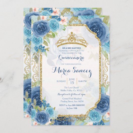 プリンセスホワイトローゼズメキシカンミンス招待状 招待状 (正面/裏面)