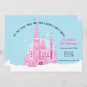 プリンセスボール誕生日パーティーへの招待 招待状 (正面/裏面)