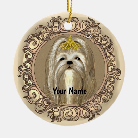 プリンセスマルチーズドッグオーナメント セラミックオーナメント (正面)