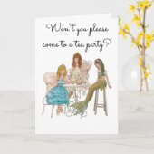 プリンセスマーメイドティーパーティの招待状カスタマイズ、 カード (黄色い花)