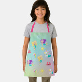 プリンセスマーメイドユニコーンパターンレインボー子供へ エプロン (インサイチュ)