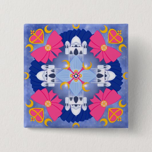 プリンセスムーンラジアルアート 缶バッジ (正面)