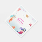 プリンセスモダンマーメイド海コーラルベビーシャワー スタンダードランチョンナプキン (角)