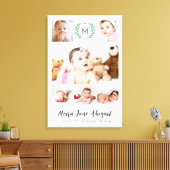 プリンセスモノグラムベビーガールフォトコラージュ キャンバスプリント (インサイチュ (リビング))