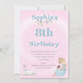 プリンセスユニコーンスターズピンクカワイエージ誕生日 招待状