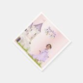 プリンセスユニコーンダークヘアパープルかわいい誕生日 スタンダードカクテルナプキン (角)