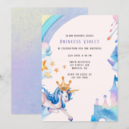 プリンセスユニコーン城00th誕生日パーティー 招待状