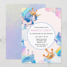 プリンセスユニコーン城00th誕生日パーティー 招待状