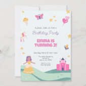 プリンセスユニコーン誕生日パーティーへの招待 招待状 (正面)