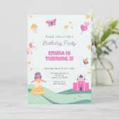 プリンセスユニコーン誕生日パーティーへの招待 招待状 (スタンド正面)