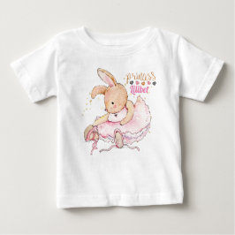 プリンセスリリパーソナライズされたベットバレリナラビット ベビーTシャツ