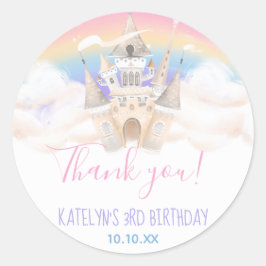 プリンセスレインボーラウンドステッカー ラウンドシール