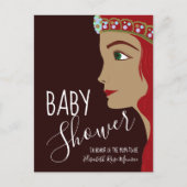 プリンセスレッドベビーシャワー招待状 インビテーションポストカード (正面)