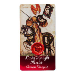 プリンセスレディーナイトワインラベル、レッドワックスシール ラベル