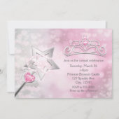 プリンセスワンド&クラウンシルバーピンクパーティの招待状 招待状 (裏面)