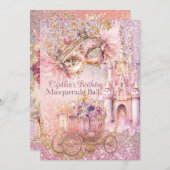 プリンセス仮装おとぎ話バースデーパーティー 招待状 (正面/裏面)