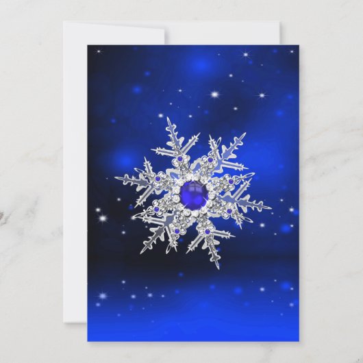 プリンセス仮装スウィート16王室のブルーシルバー 招待状 (裏面)