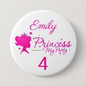 プリンセス個人用パーティーの個人用名前の有効期間誕生日 缶バッジ (正面)