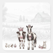 プリンセス動物誕生会 スクエアシール (正面)