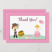 プリンセス及び海賊平らなサンキューカード サンキューカード (正面/裏面)