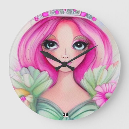 プリンセス収集 ラージ壁時計 (正面)