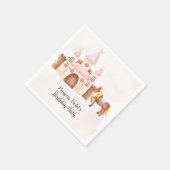 プリンセス城と馬のカスタム誕生日パーティー スタンダードカクテルナプキン (角)