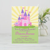プリンセス城と馬車の誕生日パーティー 招待状 (スタンド正面)