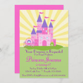 プリンセス城と馬車の誕生日パーティー 招待状 (正面/裏面)