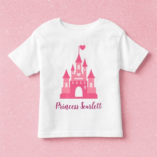 プリンセス城の名入れTシャツ（女の子用） Tシャツ