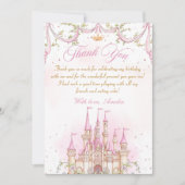 プリンセス城の少女の誕生日感謝カード サンキューカード (正面)