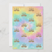 プリンセス城の花 タイダイ 誕生日 招待状 (裏面)