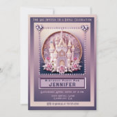 プリンセス城の誕生日パーティーの招待 招待状 (正面)