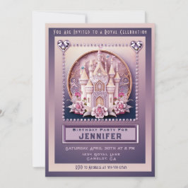 プリンセス城の誕生日パーティーの招待 招待状