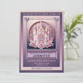 プリンセス城の誕生日パーティーの招待 招待状 (スタンド正面)