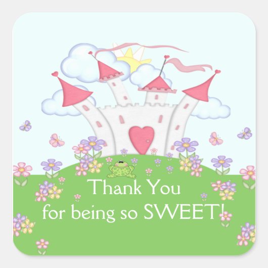 プリンセス城サンキュースクエアステッカー！ スクエアシール (正面)