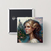 プリンセス城ファンタジーアート 缶バッジ (正面&裏面)