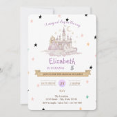 プリンセス城ポニー誕生日招待状 招待状 (正面)