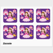 プリンセス城小さな女の子クイーンロイヤリティ スクエアシール (シート)