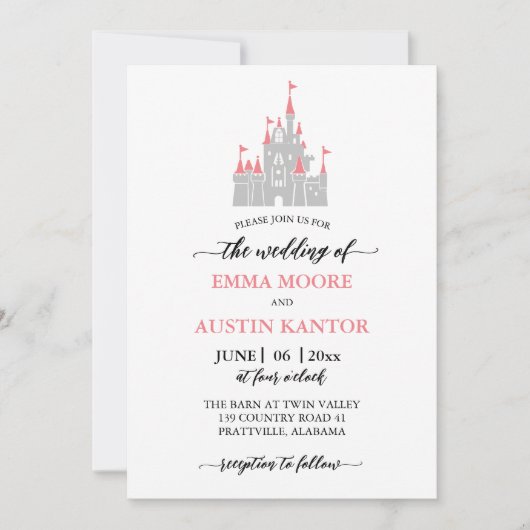 プリンセス城結婚式招待状 招待状 (正面)