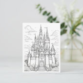 プリンセス城絵画可能はがき ポストカード (スタンド正面)