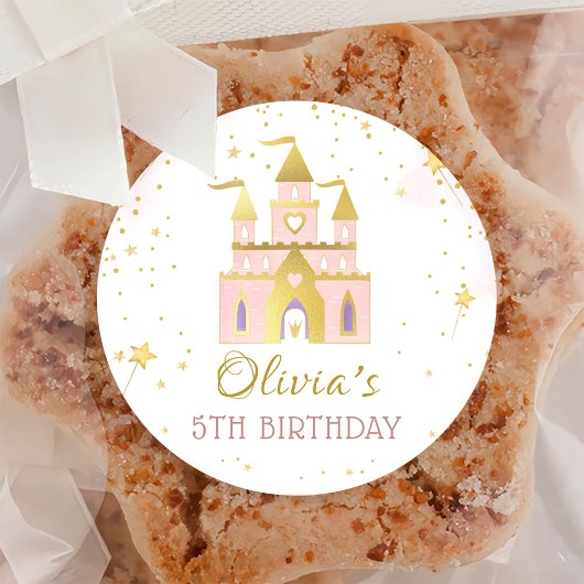 プリンセス城金ゴールド誕生会 ラウンドシール