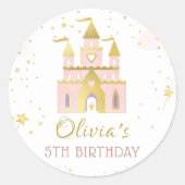 プリンセス城金ゴールド誕生会 ラウンドシール (正面)