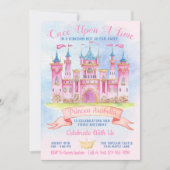 プリンセス城 いくつでも プリンセス誕生日パーティー 招待状 (正面)