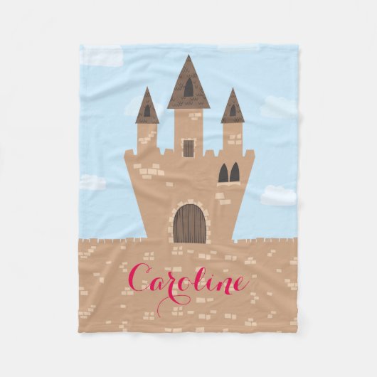 プリンセス城 フリースブランケット (正面)