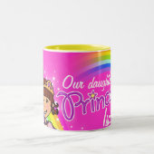 プリンセス女の子レインボーピンクマグ ツートーンマグカップ (中央)